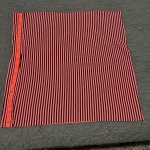 Lululemon scarf with snaps. Navy and bright orange stripe.